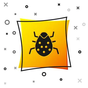 Black System bug concept icon isolated on white background. Code bug concept Illustrazione stock