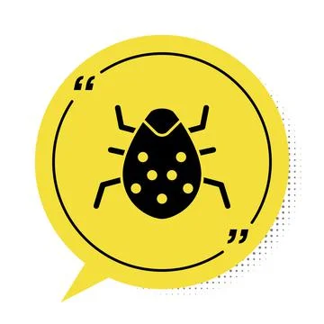 Black System bug concept icon isolated on white background. Code bug concept Stock Illustration