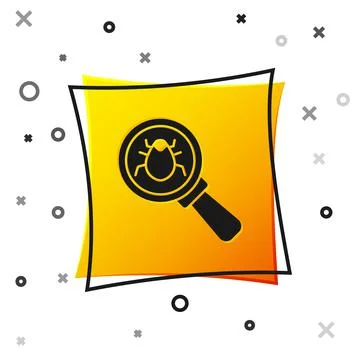 Black System bug concept icon isolated on white background. Code bug concept Stock Illustration