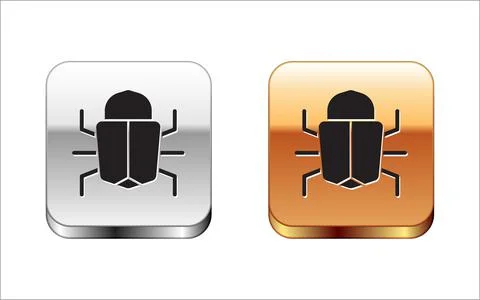 Black System bug concept icon isolated on white background. Code bug concept Illustrazione stock