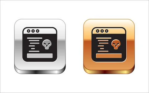 Black System bug concept icon isolated on white background. Code bug concept Illustrazione stock