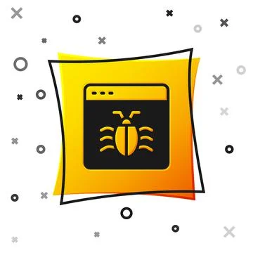Black System bug concept icon isolated on white background. Code bug concept 스톡 일러스트