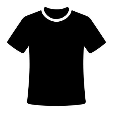 Black T-shirt icon vector illustration isolated on white background. Stock Illustration