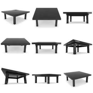 Black Table 3D Stock Illustration