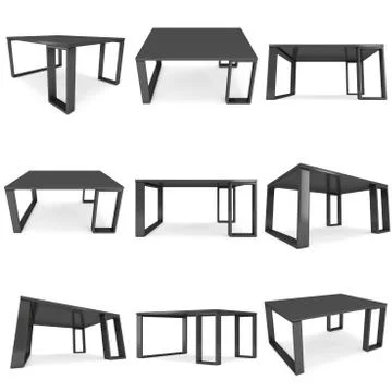 Black Table 3D Stock Illustration