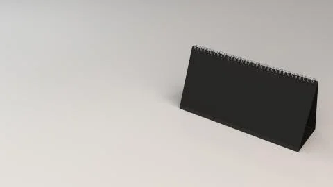 Black table calendar mock-up on white surface Stock Illustration