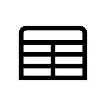 Black table icon for business data presentation isolated on transparent Stock-Illustration