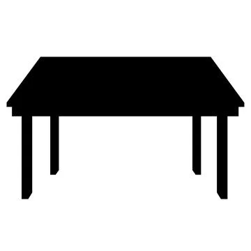 Black table icon on white background. black wooden table sign. wooden table. Illustrazione stock
