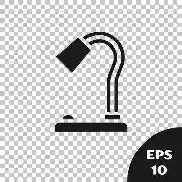 Black Table lamp icon isolated on transparent background.  Vector Stock Illustration