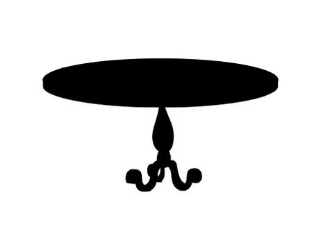 Black table silhouette on white Stock Illustration
