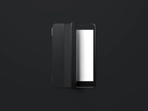 Black tablet with blank screen. 3d rendering Stock Illustration
