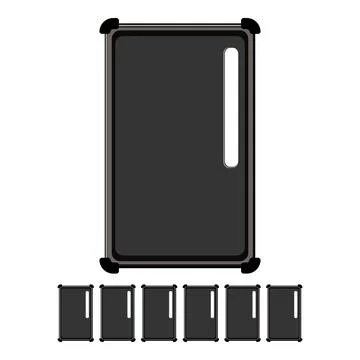 Black tablet case cartoon vector graphic Stock Illustration