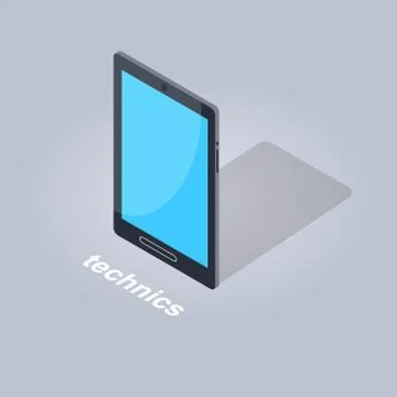 Black Tablet Computer Icon Flat and Shadow Theme Illustrazione stock