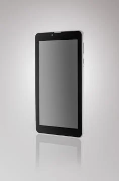 Black a tablet on a dark background Stock Photos