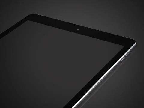 Black tablet in the dark studio 库存插图
