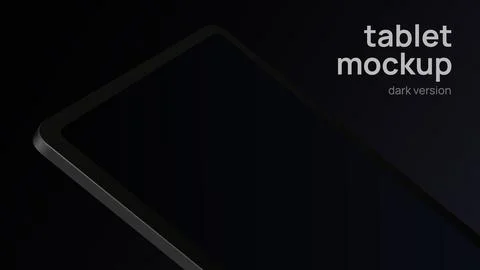 Black Tablet Horizontal Mockup with Editable Screen Stock Illustration