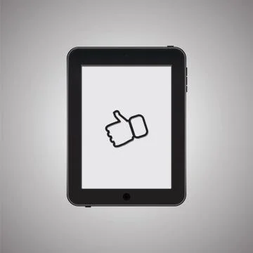 Black tablet with icon Stock Illustration