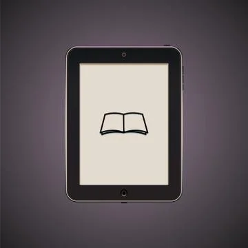 Black tablet with icon Stock Illustration