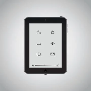 Black tablet with icon Stock Illustration