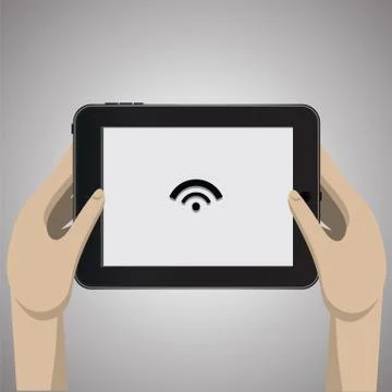 Black tablet with icon Stock Illustration