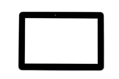 A black tablet isolated on white Stock Photos