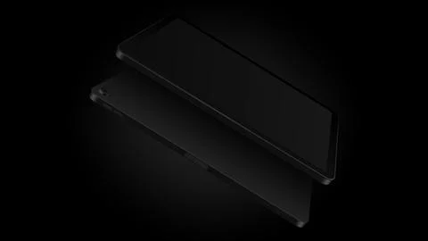 Black Tablet Mockup. Dark Theme Stock Illustration