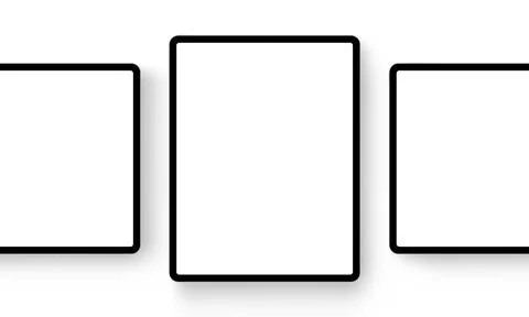 Black Tablet Mockups With Blank Vertical and Horizontal Screens Stock Illustration