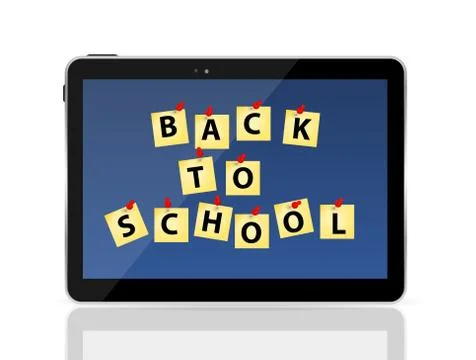 Black Tablet PC with Back to School Vector Illustration イラスト素材