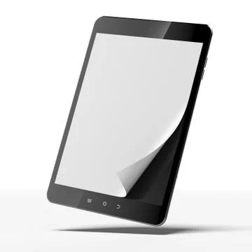 Black tablet pc with blank paper イラスト素材
