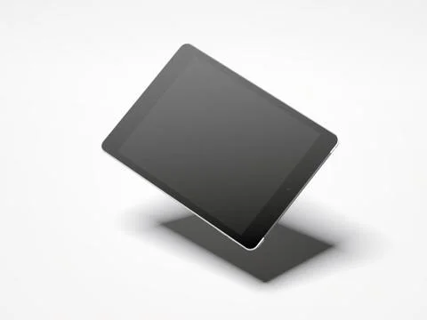 Black tablet pc with blank screen. 3d rendering Stock Illustration