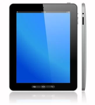 Black tablet pc isolated on white background Фото
