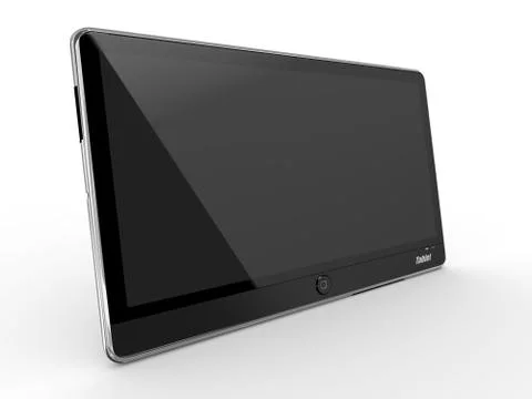 Black tablet pc on white background. 3d Иллюстрация