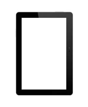 Black tablet PC on white background Illustrazione stock