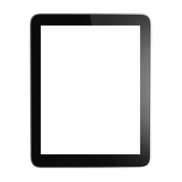 Black tablet pc on white Stockillustratie