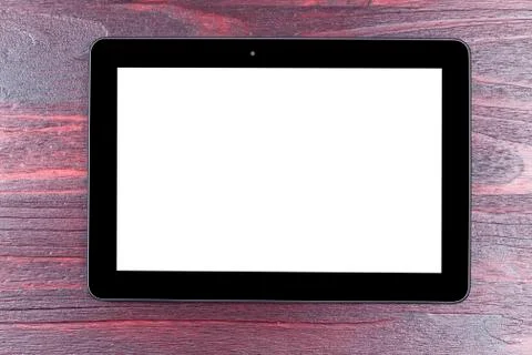 Black tablet template with white screen isolated Foto stock