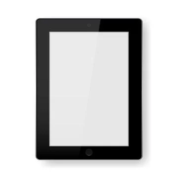 Black tablet in vector on a white background Stock Illustration