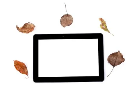 Black tablet on white background Stock Photos