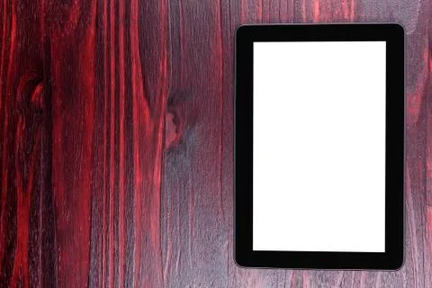 Black tablet with white screen template Foto stock