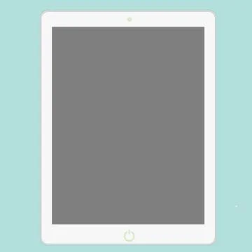 Black tablet with white screen on white background. tablet icon for your web Illustrazione stock