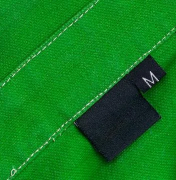 Black tag on a clothes Foto stock