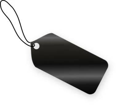 Black tag on white background isolated Stock Illustration