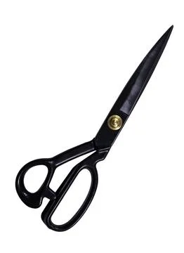 Black tailor's scissors isolated on transparent background Stock Photos