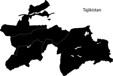 Black Tajikistan map Stock Illustration