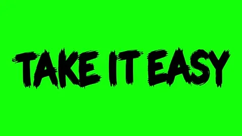 Black take it easy text line boil effect animation Stockbeeldmateriaal 346391011