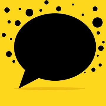 Black talk bubble minimalist background Illustrazione stock