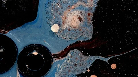 Black tan complex decay galaxy of cosmic paint colors in motion 1 Stock-Footage 108009385