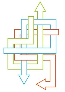 Black tangled arrows 스톡 일러스트