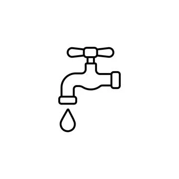 Black tap line art vector icon Stock Illustration
