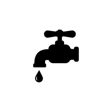 Black tap solid vector icon illustration Stock Illustration