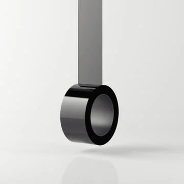 Black tape isolated on black background. 3d rendering 库存插图